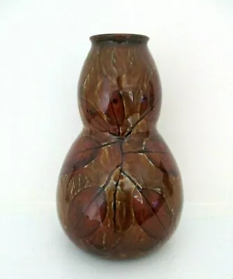 Buy Rare Royal Doulton Stoneware Antique Double Gourd Vase - Autumn Leaves - Perfect • 125£