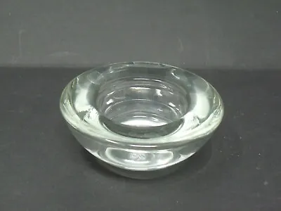 Buy Chunky Heavy Round Modern Clear Glass Tea Light Candle Holder 7.5cm Top Diameter • 4.99£