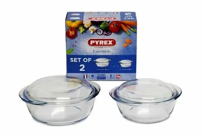 Buy Pyrex Glass Round Classic Casserole Dish 2 Pcs Set With Lid Casserole 3L - 2.1L • 21.95£
