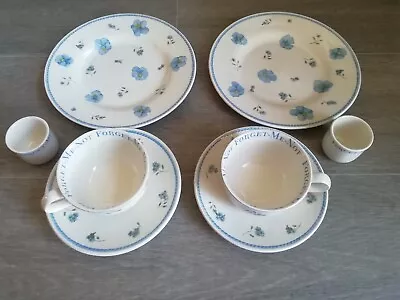 Buy Tea For Two Set Royal Stafford Libelle Forget Me Not Plates Cups Saucers  • 15£