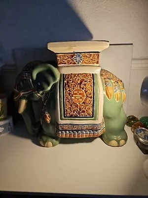 Buy English Majolica Pottery Elephant Seat Raj- Stunning • 95£
