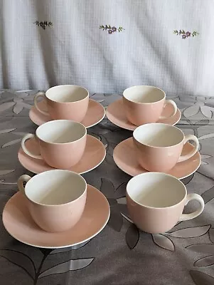 Buy Poole Pottery  Pink Art Deco Style  Coffee Cups And Saucers • 1.99£