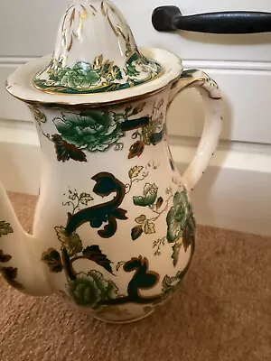 Buy MASONS ~GREEN CHARTREUSE  Coffee / Teapot - Green Gold And White • 25£