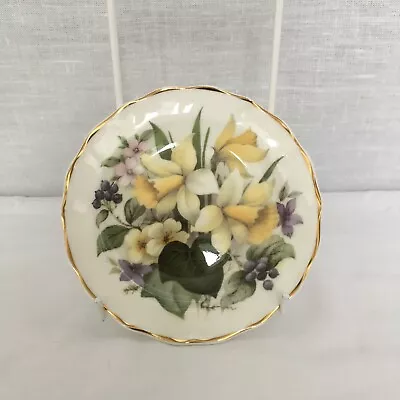 Buy Fenton Bone China Spring Flowers - Daffodils Primroses Trinket Pin Dish • 3.50£