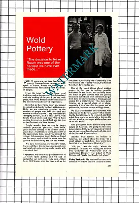 Buy Wold Pottery Hutton Le Hole Routh - 1979 Small Article / Print • 6.95£