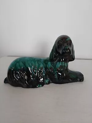 Buy Vintage Lying Dog Blue Mountain Pottery Style With Drip Glaze • 12.99£