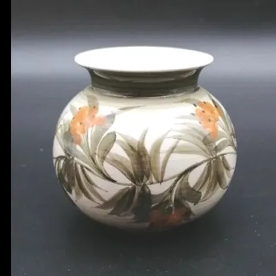 Buy Jersey Pottery Vintage Bulbous Vase - 8cm Tall - Botanical Image • 5.75£