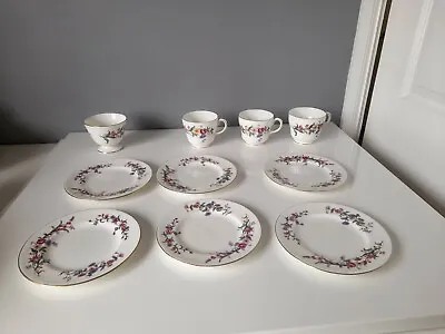Buy 10 Pieces Of Wedgwood DEVON SPRAYS Bone China  -  6 Tea Plates & Cups • 9.50£