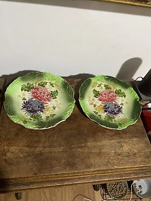 Buy Pair Of Old Foley Pottery James Kent Chrysanthemum Plates • 25£