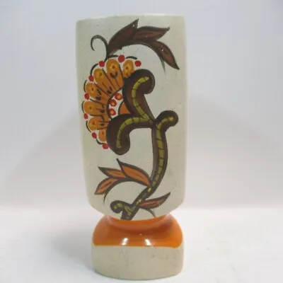 Buy Pewsey Hand Painted Vase 9  Floral Retro Style Cream Orange Decorative Pottery • 24.99£