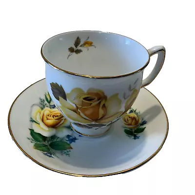 Buy Duchess Tea Cup And Saucer Set Fine Bone China From England Yellow Rose Pattern • 14.49£