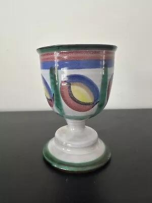 Buy Vintage Tintagel Pottery Vase Goblet Chalice Hand Painted Cornish Dragons Eye  • 15£