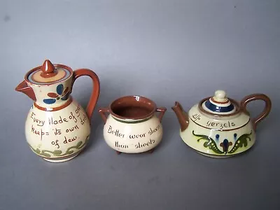 Buy Longpark Torquay Motto Ware Teapot, Chocolate Pot +Trileg Pot • 6.75£