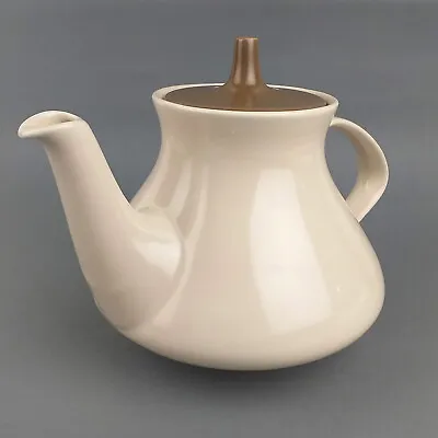 Buy Poole Pottery Teapot Twintone Two Tone Sepia Beige Mushroom 2 Pint Capacity • 14.99£