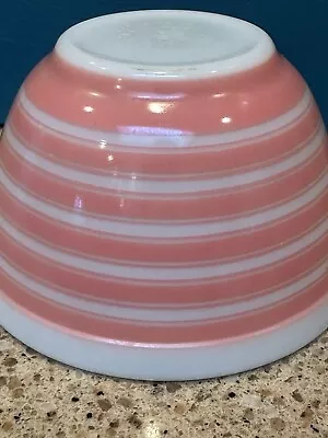 Buy VINTAGE 401 PYREX PINK STRIPED Small 1-1/2 Pint Nesting Mixing Glass Bowl RARE! • 84.44£