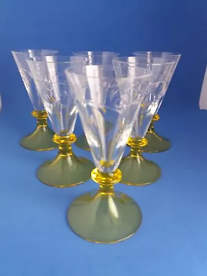 Buy SET Of 6 WEBB Art Deco SHERRY GLASSES • 80£