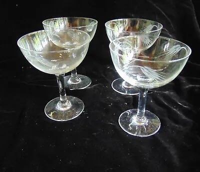 Buy Set Of 4 Vintage 1950's SASAKI WHEAT Champagne/ Tall Sherbet Glasses 4 3/8  EUC • 22.76£