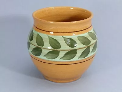 Buy Vintage Holkham Pottery Norfolk C1950’s Cyril Ruffles Leaf Pattern Vase VGC • 9.99£
