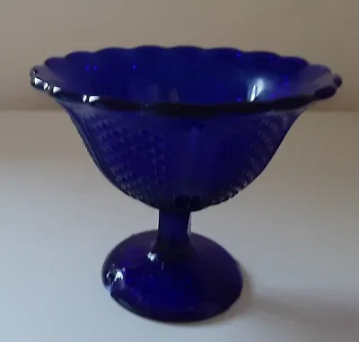 Buy An Unknown Cobalt Blue Glass Small Pedestal Bowl • 9.99£