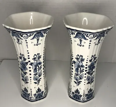 Buy Delfts Royal Goede Vases 2 Blouw Handgeschilderd Holland 480/17 • 43.40£