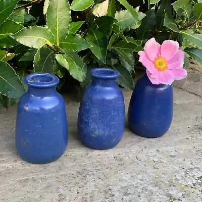 Buy Vintage Stoneware Blue Glazed Ronuk Pots Rustic Home Décor Antique Bottles  X 3 • 20.99£