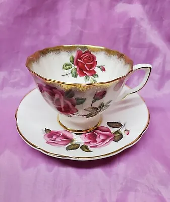 Buy Adderley Tea Cup And Saucer Pink Roses   Teacup England 1940s Bone China • 28.41£