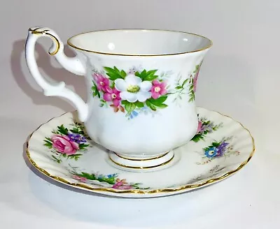 Buy Royal Adderley VTG Bone China Demitasse Pink Roses & Violets Tea Cups & Saucer • 11.57£