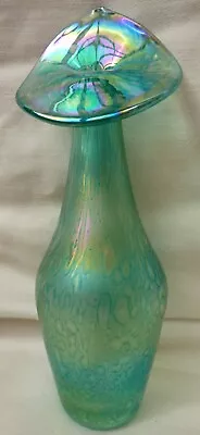 Buy Superb Heron Glass Iridescent Vase Jack In The Pulpit Green / Blue 8  - 20.5cm • 13.99£