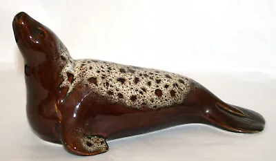 Buy Vintage Medium Sized Brown Honeycomb Glazed Seal - Fosters Pottery • 14£