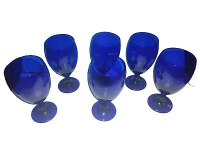 Buy Libbey Set Of 6 Premiere Cobalt Water Iced Tea Goblet Beverage Glasses 16 Oz New • 115.28£
