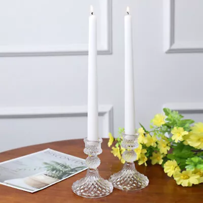 Buy Vintage Fine Glass Candlestick Dinner Candle Holder Home Wedding Decorat XK • 7.39£