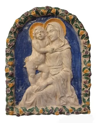Buy MADONNA WITH BABY STYLE OF THE ROBBY HANDMADE TERRACOTTA 28x36 Cm Approx. • 135.51£