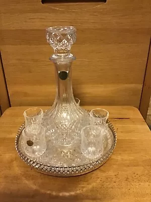 Buy Crystal Decanter And Glasses Set. Cristal D’arques Decanter With 5 Shot Glass. • 10£