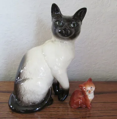 Buy 2 X Beswick Cats Large Siamese Cat (1882) & Small Ginger Cat • 18£