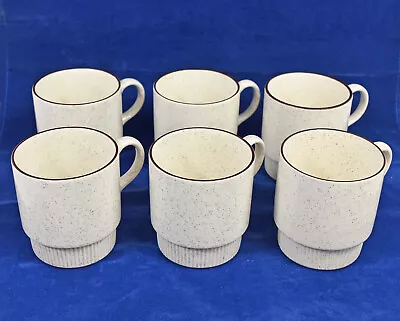 Buy 6x Poole Pottery Speckled Parkstone Coffee Cups / Mugs Brown Rim • 15£