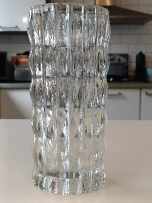 Buy Czech Glass Vase Mid Century Vintage Retro Textured 9  Thick Heavy  • 7.95£