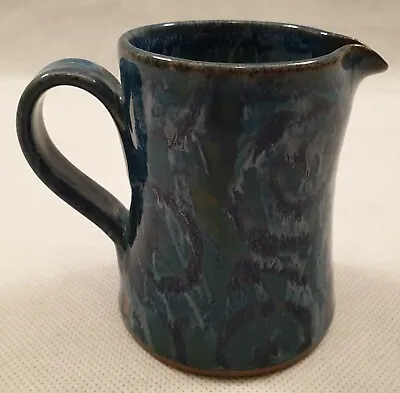 Buy British Studio Pottery Blue Green Anstract Glazed Jug Stamped C H Marked S H • 24.99£
