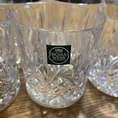 Buy Thomas Webb Crystal “ROLLESTON” Whiskey Glasses / Tumblers X 5 –  (3.5 “ Tall) • 22.50£