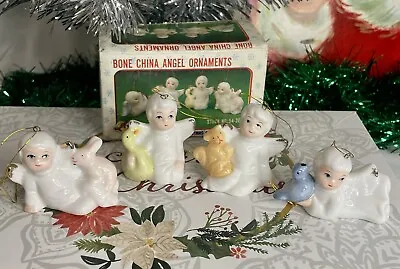 Buy Vtg. Bone China Angel Ornaments Set Of 4 • 9.64£