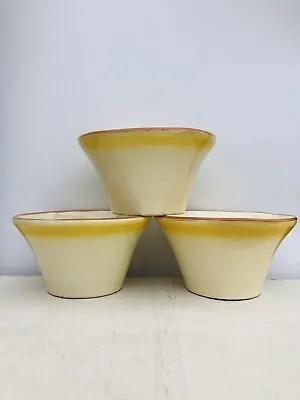 Buy Set 3 VTG Pottery Barn Yellow Ombre 6  Cereal Soup Coupe Deep Bowls Italy Rare • 33.19£