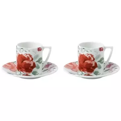 Buy Wedgwood Jasper Conran Espresso Floral Design Cups And Saucers RRP £92 • 45£