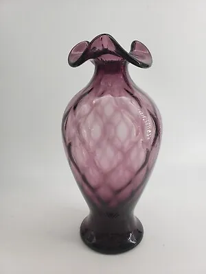 Buy Fenton Amethyst Purple Plum Optic Vase 8in READ • 34.71£