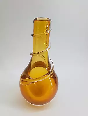 Buy Orrefors Art Glass Erika Lagerbielke Vase 12  Tall Yellow Sweden • 45£