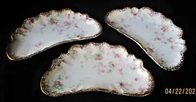 Buy 3 Antique Johnson Bros. Crescent Bone Dishes Royal Porcelain England Roses Gold • 14.44£