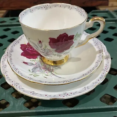 Buy Royal Stafford Roses To Remember 3 Piece Tea Cup Saucer & Side Plate Trio • 5£