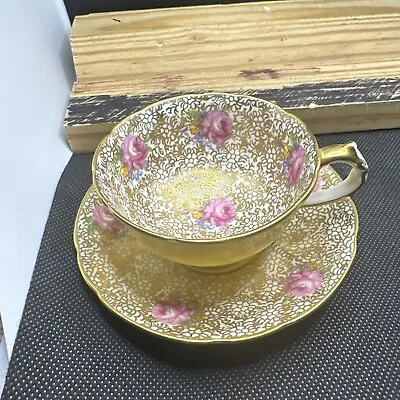 Buy RARE FIND - Paragon Fine Bone China, Tea Cup And Saucer Set, Rose Pattern Yellow • 188.72£