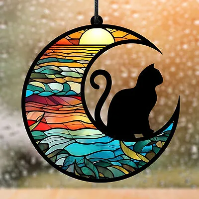Buy Cat Memorial Suncatcher Stained Glass Window Hanging Colorful UV Printed Acr(01 • 5.04£