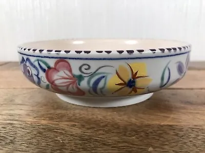 Buy Vintage Poole Pottery No 344 6 1/4  Shallow Bowl With Floral Pattern • 9.50£