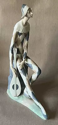 Buy Lladro Nao Figurine 0028 Harlequin Minstrel With Mandolin Perfect • 29.99£