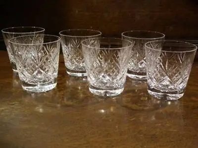 Buy 6 X EDINBURGH CRYSTAL SMALL WHISKEY GLASSES / GOBLETS 8cm In Height, • 24.75£